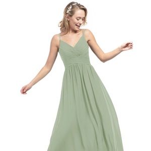 Azazie Dusty Sage Blake Long Bridesmaid Dress